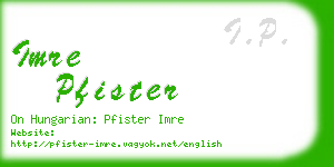 imre pfister business card